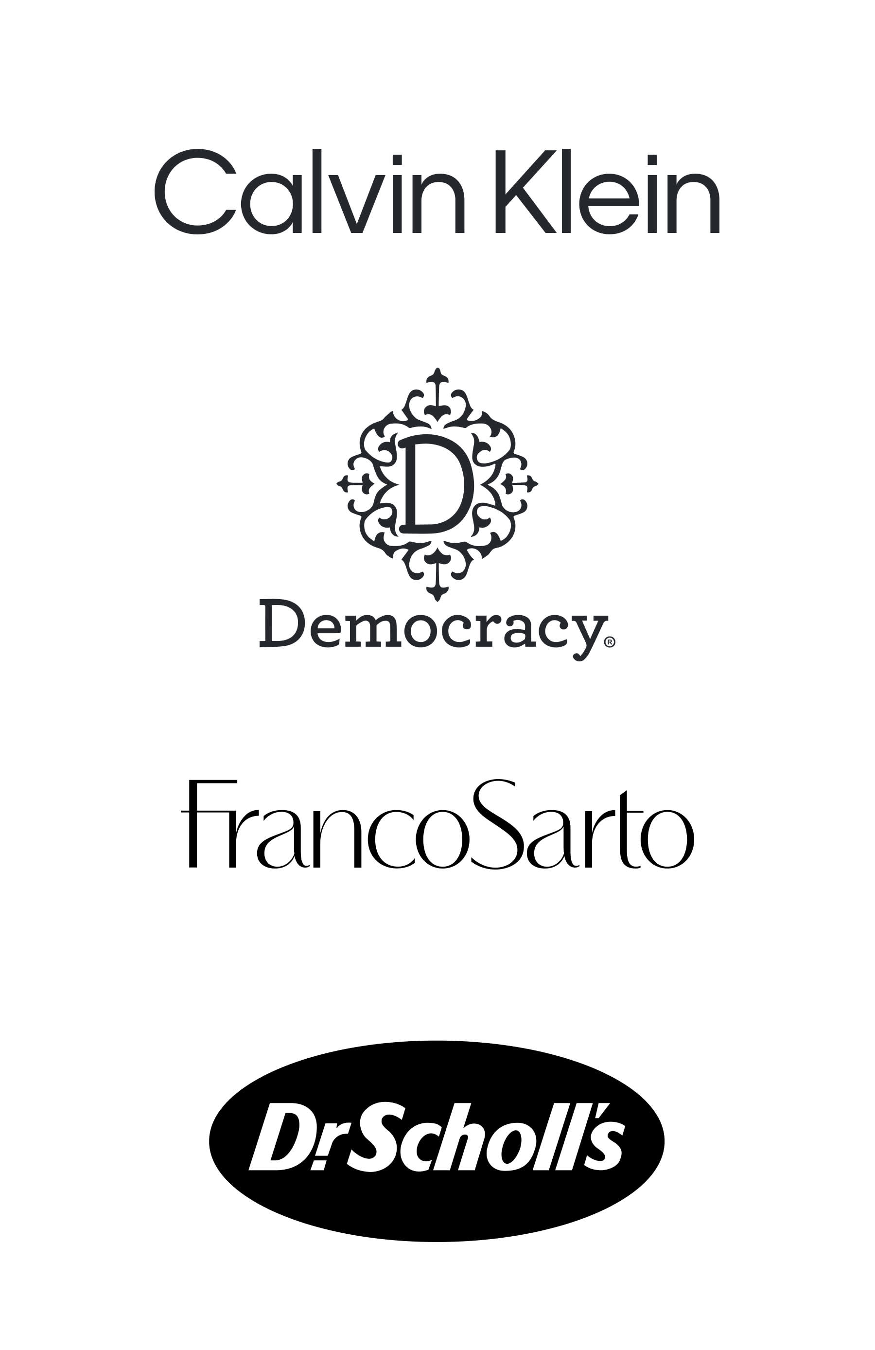 Calvin Klein, Democracy, Franco Sarto, Dr. Scholl's