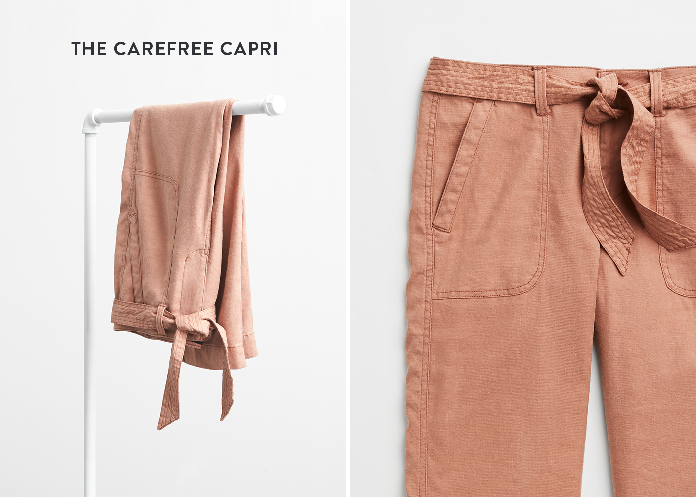 women's tie-waist capri pants