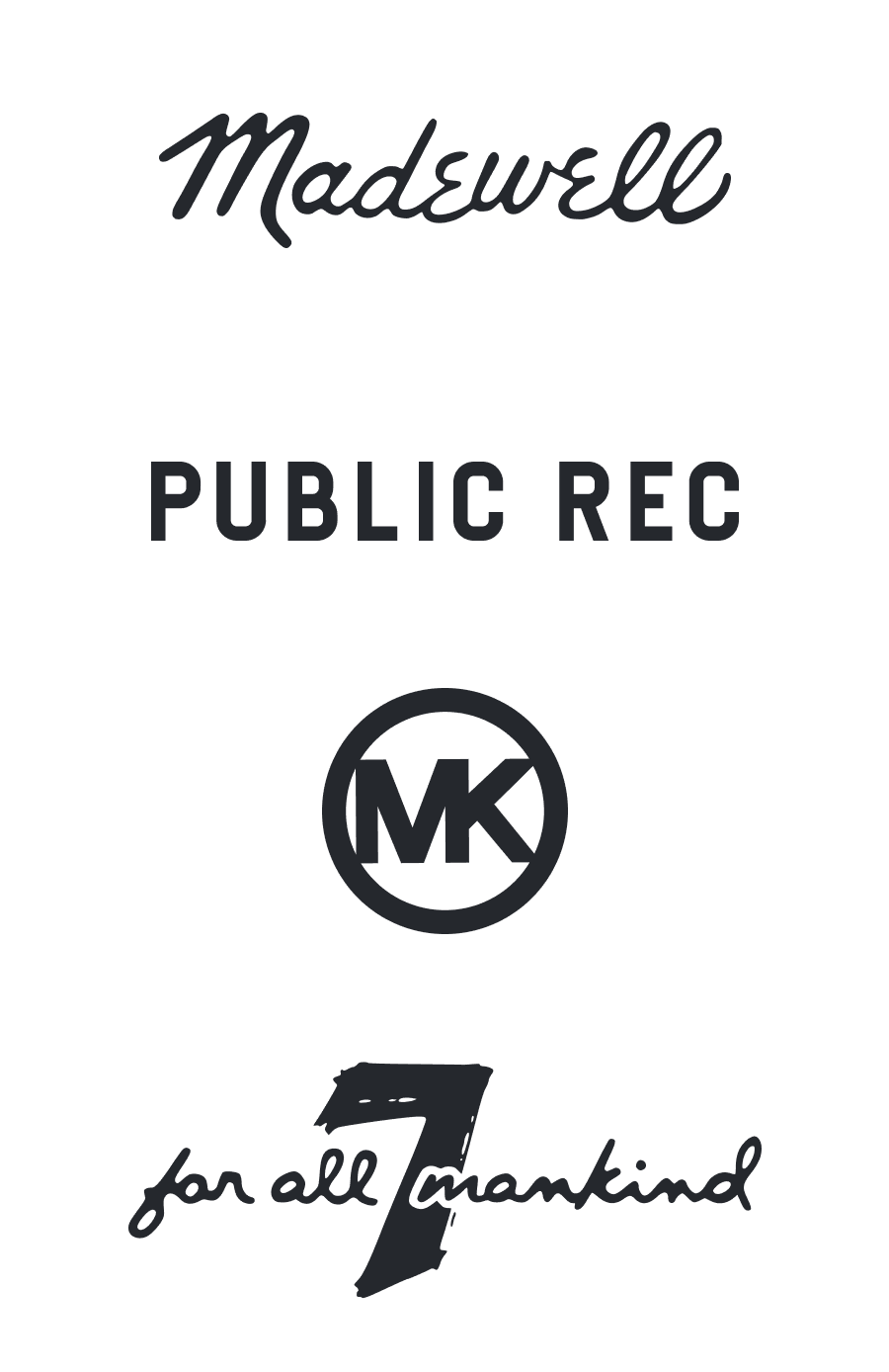 Stitch Fix brand logos including Madewell, Public Rec, Michael Kors, 7 For All Mankind
