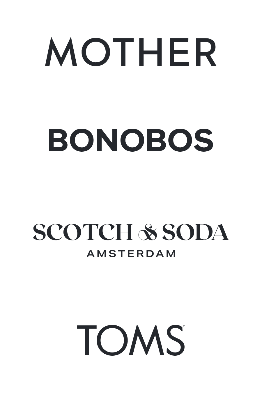 Stitch Fix brand logos including Mother, Bonobos, Scotch & Soda, Toms
